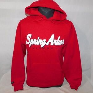 Spring Arbor University Michigan Red Mens S Spellout Hoodie Jansport